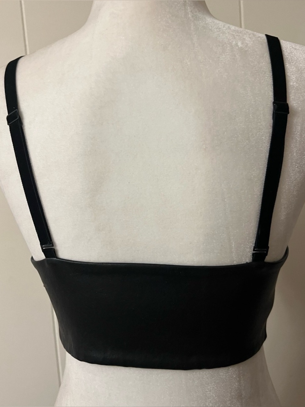 LIVY by Lisa Chavy Jetux Soft Bustier Top - Black Leather EUC - Picture 4 of 10